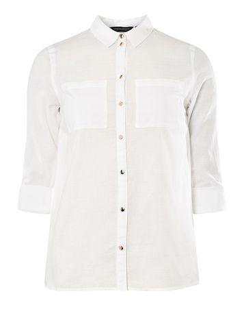Dorothy Perkins White Gold-button Shirt
