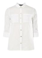 Dorothy Perkins White Gold-button Shirt