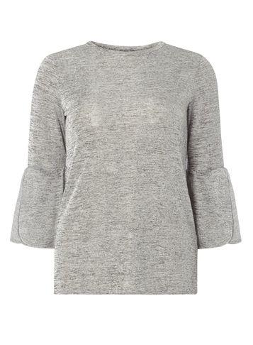 Dorothy Perkins Silver Trumpet Sleeve Top