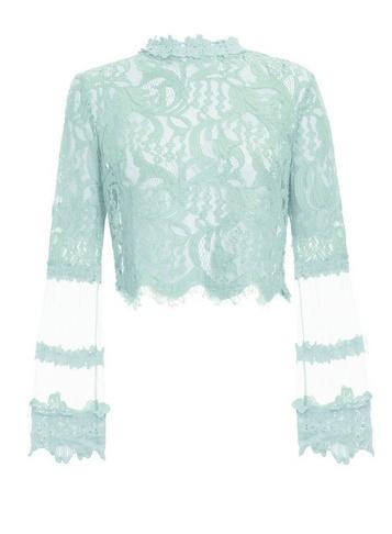 *quiz Mint Lace Mesh Crop Top