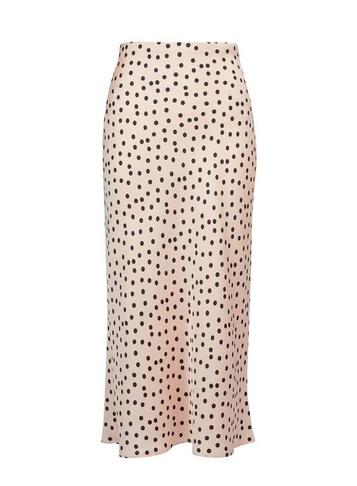 Dorothy Perkins Petite Blush Spot Print Satin Midi Skirt