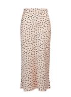 Dorothy Perkins Petite Blush Spot Print Satin Midi Skirt