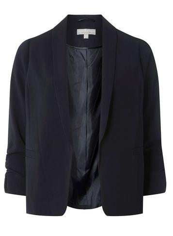 Dorothy Perkins Petite Navy Ruched Sleeve Blazer