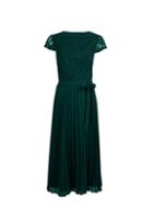 Dorothy Perkins Green Lace Pleat Midi Dress