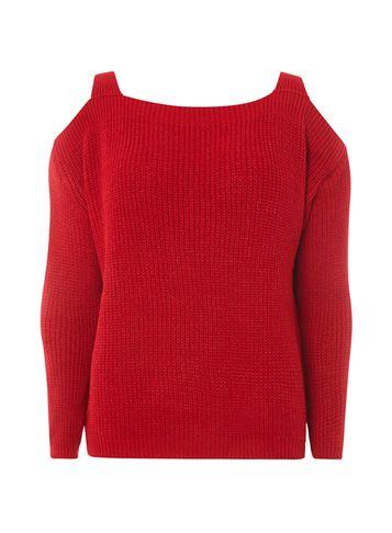 Dorothy Perkins Red Cold Shoulder Strap Jumper