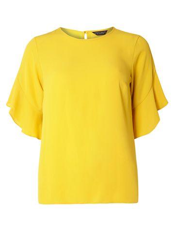 Dorothy Perkins Ochre Ruffle Top