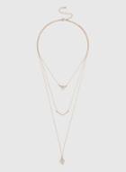 Dorothy Perkins Rose Gold Multi Row Crystal Necklace