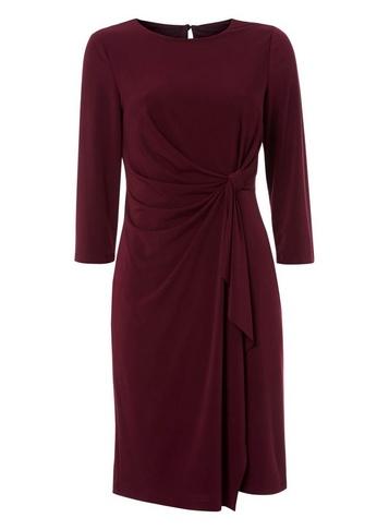 Dorothy Perkins *roman Originals Burgundy Twist Front Shift Dress