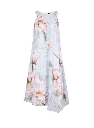 *showcase Floral Print Trim Trapeze Dress