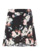 Dorothy Perkins Black Floral Ruffle Detail Skirt
