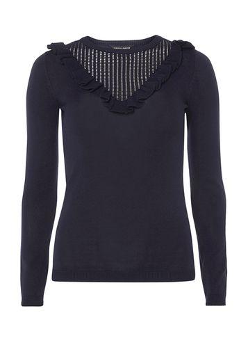 Dorothy Perkins Navy Frill Chevron Jumper