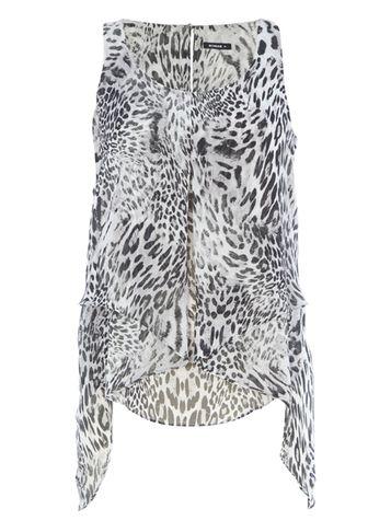 Dorothy Perkins *roman Originals Grey Animal Print Top