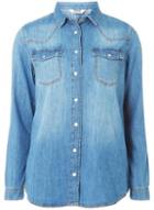 Dorothy Perkins Blue Mid Wash Western Denim Shirt