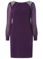 Dorothy Perkins Billie & Blossom Purple Silver Trim Shift Dress