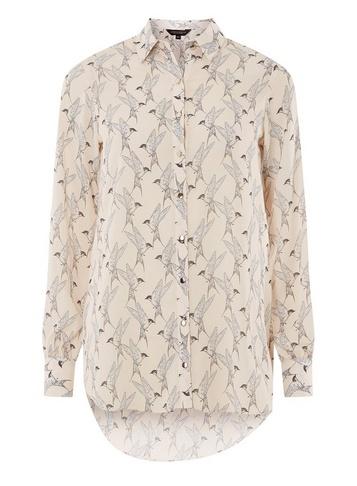 Dorothy Perkins Blush Bird Print Longline Shirt