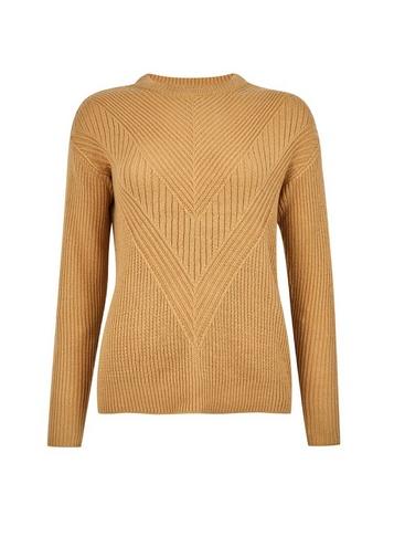 Dorothy Perkins Camel Ribbed Stitch Jumper