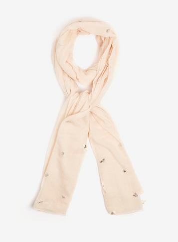 Dorothy Perkins Blush Pink Metallic Bee Scarf