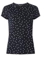 Dorothy Perkins Navy Polka Dot Printed T-shirt