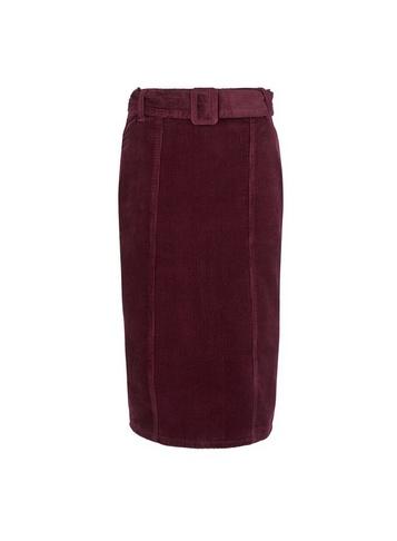 Dorothy Perkins Berry Belted Corduroy Midi Skirt
