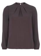 Dorothy Perkins Grey High Neck Long Sleeve Top