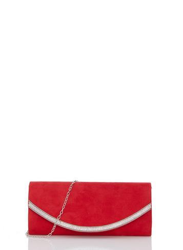 Dorothy Perkins *red Faux Suede Trim Bag