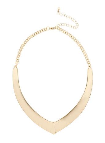 Dorothy Perkins Gold V Short Necklace