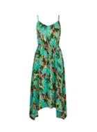 Dorothy Perkins *dp Beach Jade Green Tropical Print Midi Dress