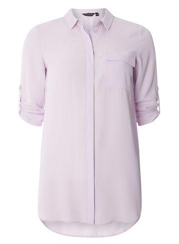 Dorothy Perkins Lilac Longline Rollsleeve Shirt