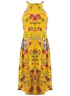 *izabel London Mustard Floral Print Dress