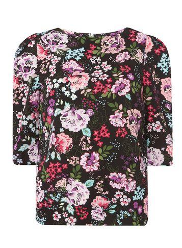 Dorothy Perkins Black Floral Print Puff Sleeve Top