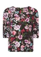 Dorothy Perkins Black Floral Print Puff Sleeve Top