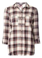Dorothy Perkins *tall Orange And Navy Checked Shirt