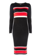 Dorothy Perkins Black Multi Coloured Striped Knitted Pencil Dress