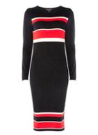 Dorothy Perkins Black Multi Coloured Striped Knitted Pencil Dress