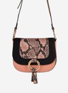 Dorothy Perkins Multi Colour Snake Print Ring Saddle Cross Body Bag