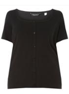 Dorothy Perkins *dp Curve Black Button Ribbed T-shirt