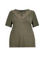 Dorothy Perkins *dp Curve Khaki Lace V-neck Top
