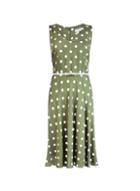 *billie & Blossom Khaki Spot Print Hard Belt Dress