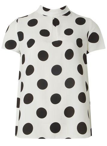 Dorothy Perkins Ivory Spotted Tie Back Top