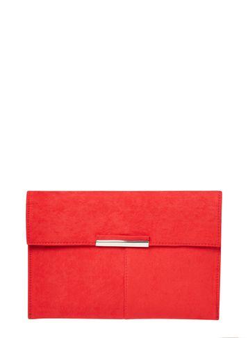 Dorothy Perkins Red Faux Suede Clutch