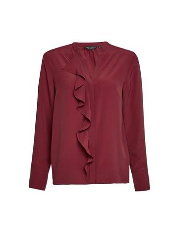 Dorothy Perkins Burgundy Ruffle Front Shirt