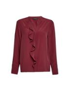 Dorothy Perkins Burgundy Ruffle Front Shirt