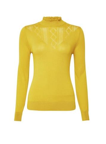 Dorothy Perkins Lime Pointelle Ruffle Jumper
