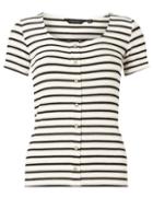 Dorothy Perkins Multi Coloured Striped Button Top