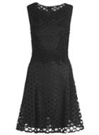 Dorothy Perkins *quiz Black Crochet Skater Dress