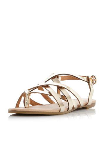 Dorothy Perkins *head Over Heels By Dune Gold Luciles Flat Sandals