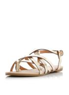 Dorothy Perkins *head Over Heels By Dune Gold Luciles Flat Sandals