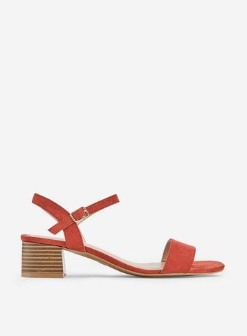 Dorothy Perkins Orange Bright Square Toe Sandals