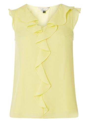 *billie & Blossom Lemon Ruffle Shell Top