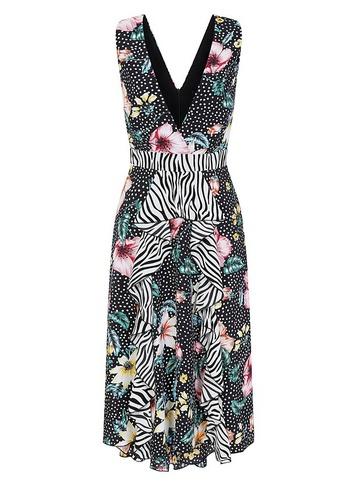 *girls On Film Mix Plunge Midi Dress